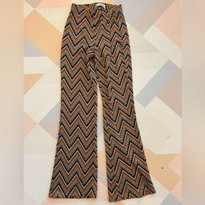 Urban Outfitters Chevron Women’s flare pants in Black, Orange, Blue & Cream